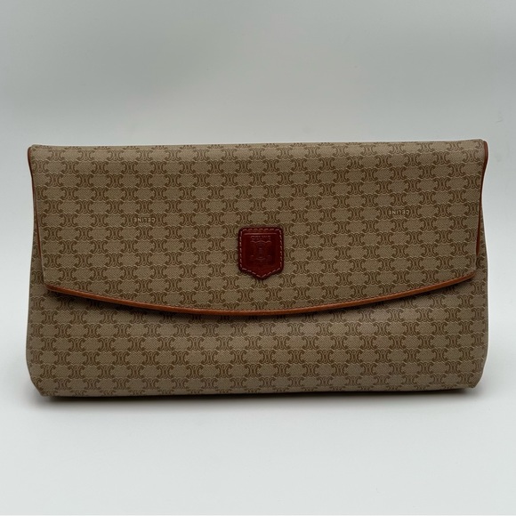 Authentic Vintage Celine Macadam Triomphe Leather Clutch Bag - Picture 3 of 17